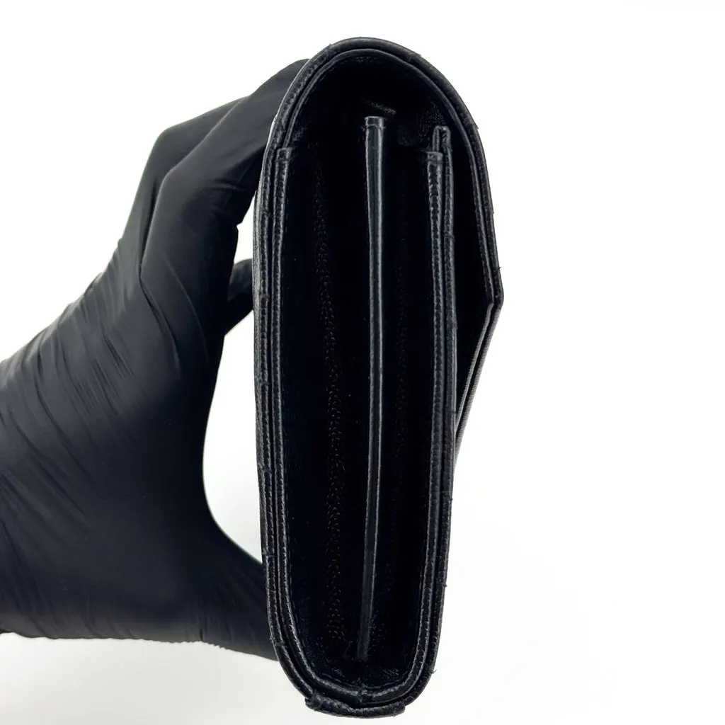 Saint Laurent Cassandre Envelope Chain Wallet Black Silver Hardware Black Leather Very good - Box View