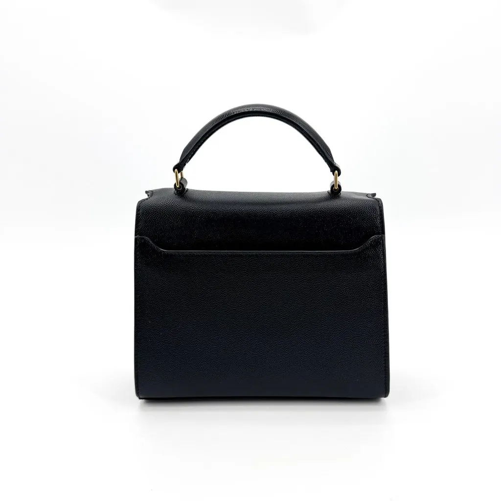 Saint Laurent Mini Cassandra Top Handle Bag Black Gold Black Leather Very good - Inside View
