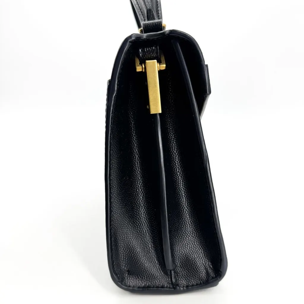 Saint Laurent Mini Cassandra Top Handle Bag Black Gold Black Leather Very good - Box View