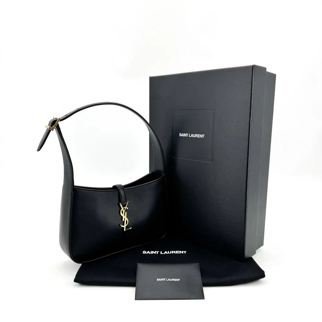 Saint Laurent Le 5 A 7 Hobo Bag in Smooth Leather Black Black Leather Good - Back View