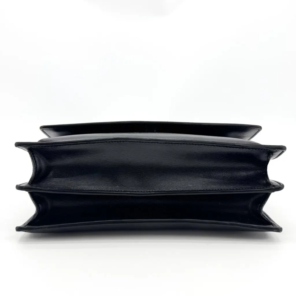 Saint Laurent Medium Sunset Shoulder Bag Black Silver Black Leather Good - Box View