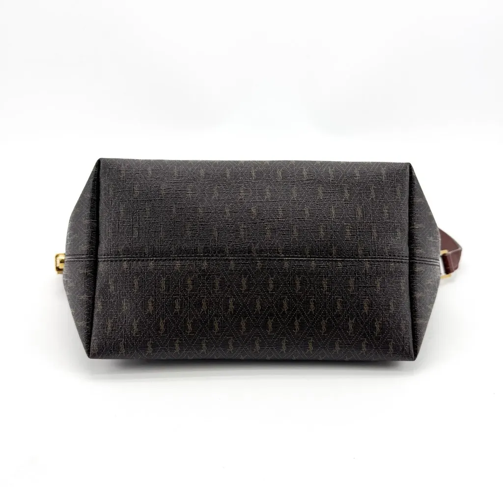 Saint Laurent Vintage YSL Monogram Mini Shoulder Bag Black Black Canvas Very good - Box View