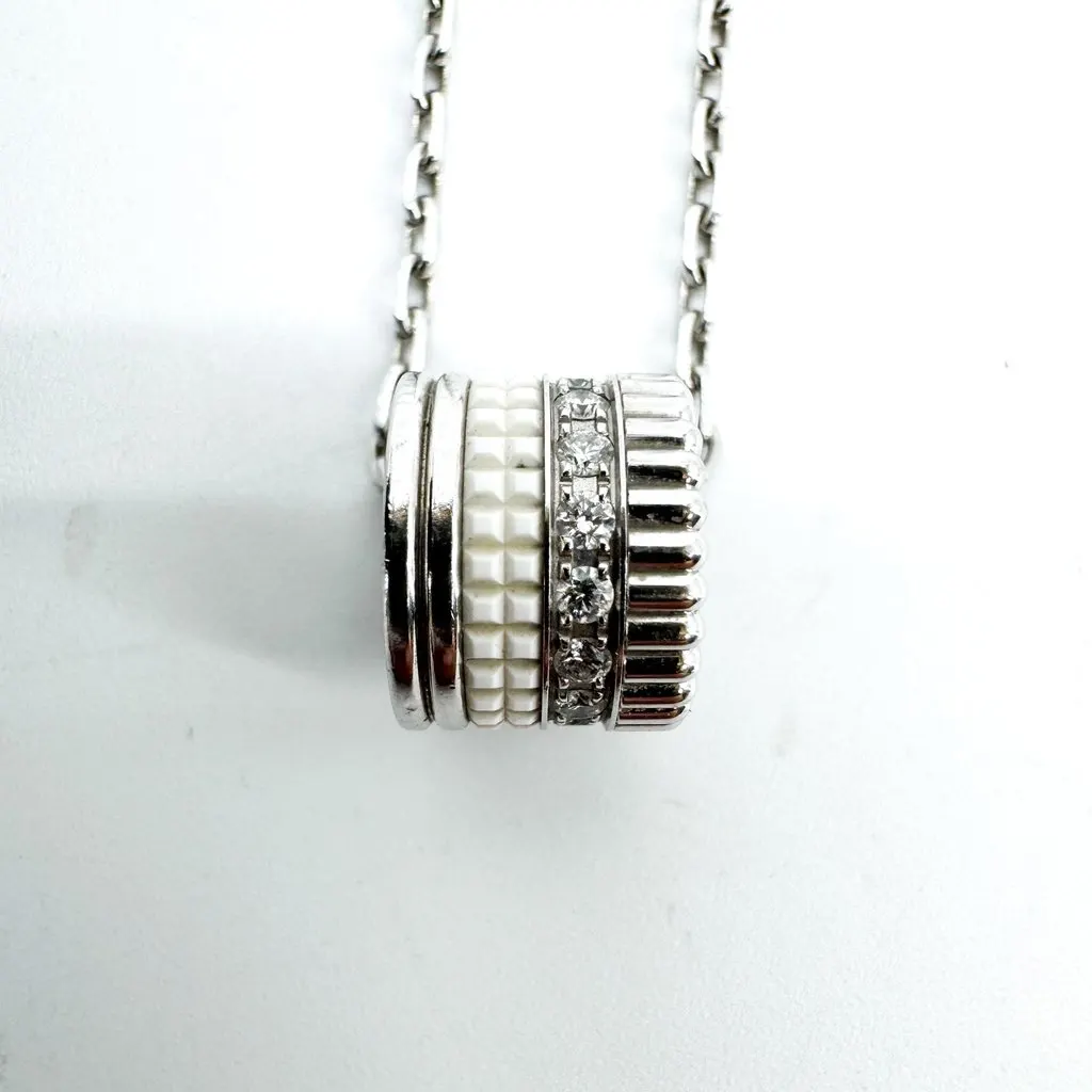 Boucheron Quatre White Edition Pendant White Gold Diamonds Ceramic Silver Very good - Inside View