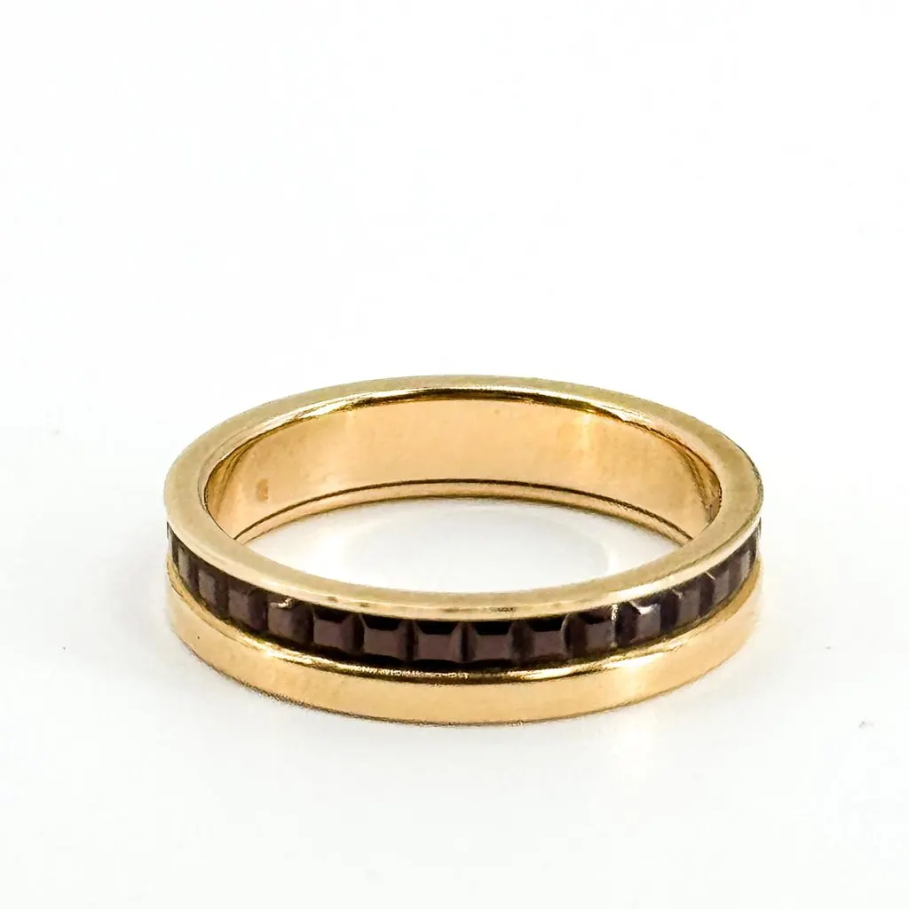 Boucheron Quatre Classique Wedding Band Yellow Gold Brown PVD Size 48 Brown Very good - Box View