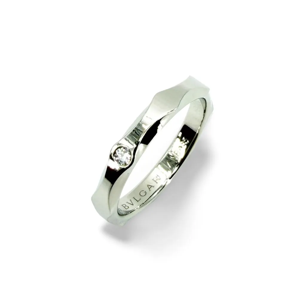 Bvlgari Infinito Platinum 1 Diamond Ring Silver Diamond Never worn - Front View