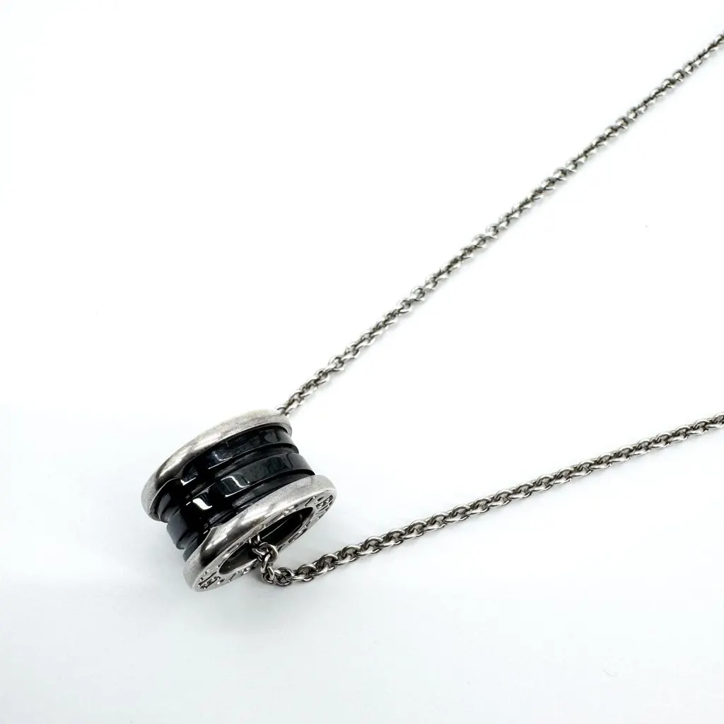 Bulgari B.zero1 18K White Gold and Black Ceramic Pendant Necklace Black Good - Inside View