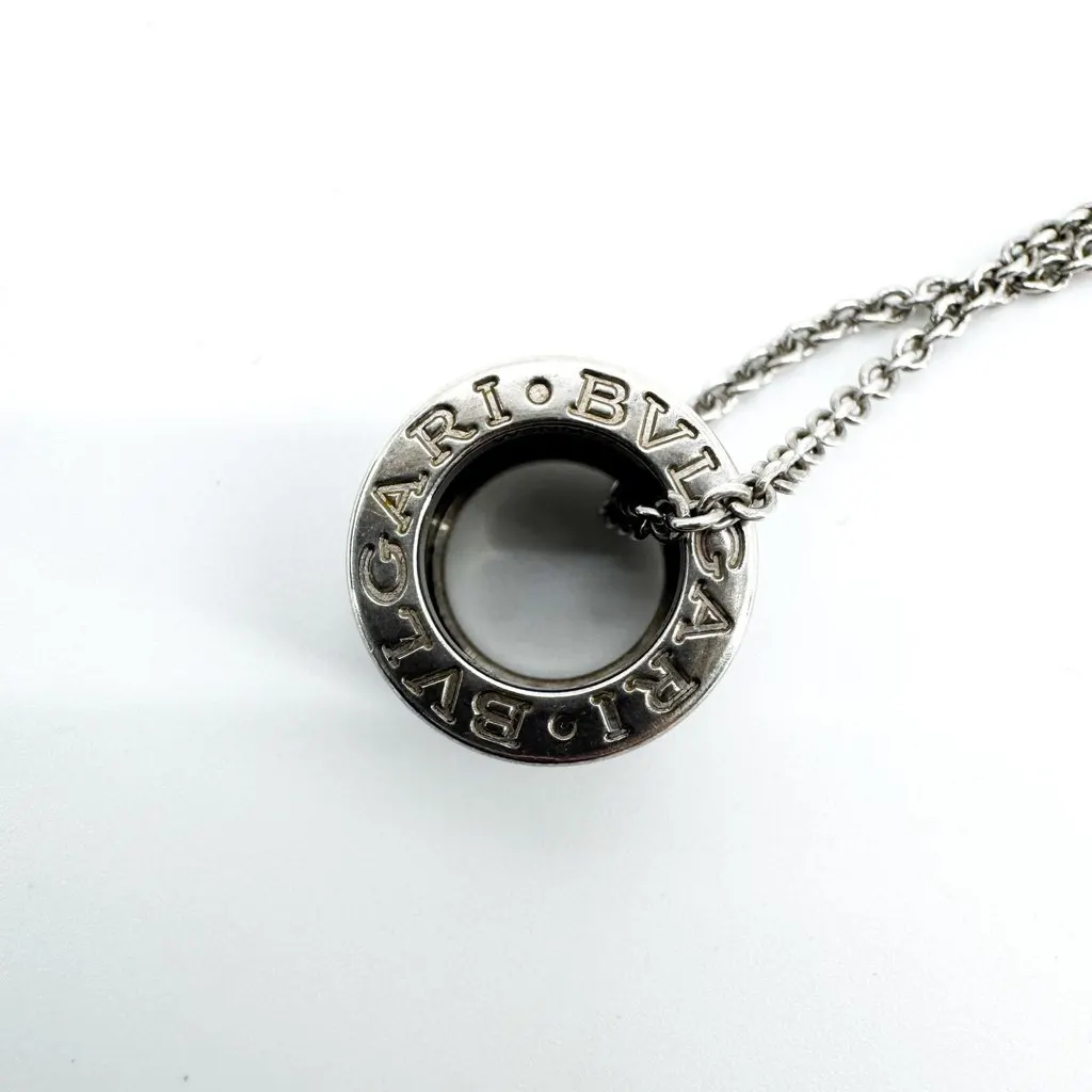 Bulgari B.zero1 18K White Gold and Black Ceramic Pendant Necklace Black Good - Model View