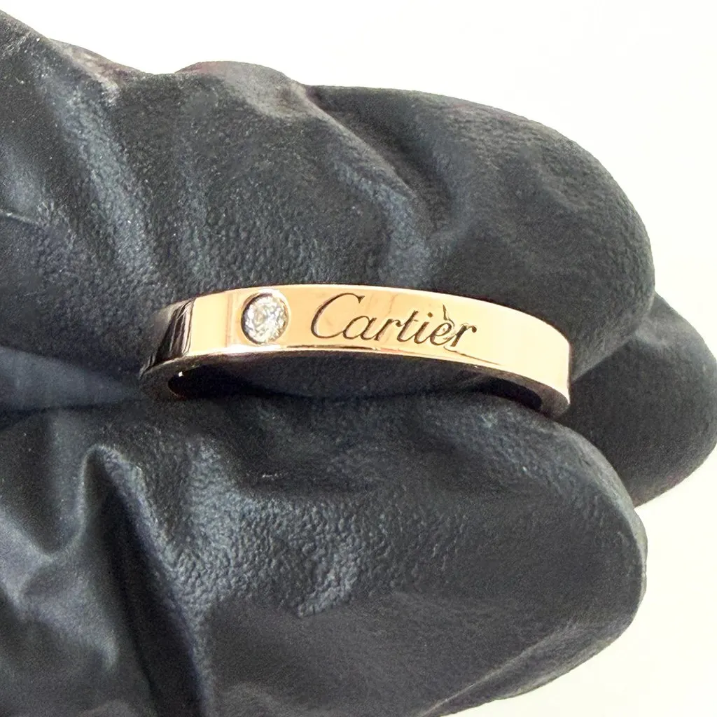 Cartier C de Cartier Wedding Band Pink Gold 1 Diamond Size 20 MultiColor Diamond Very good - Model View