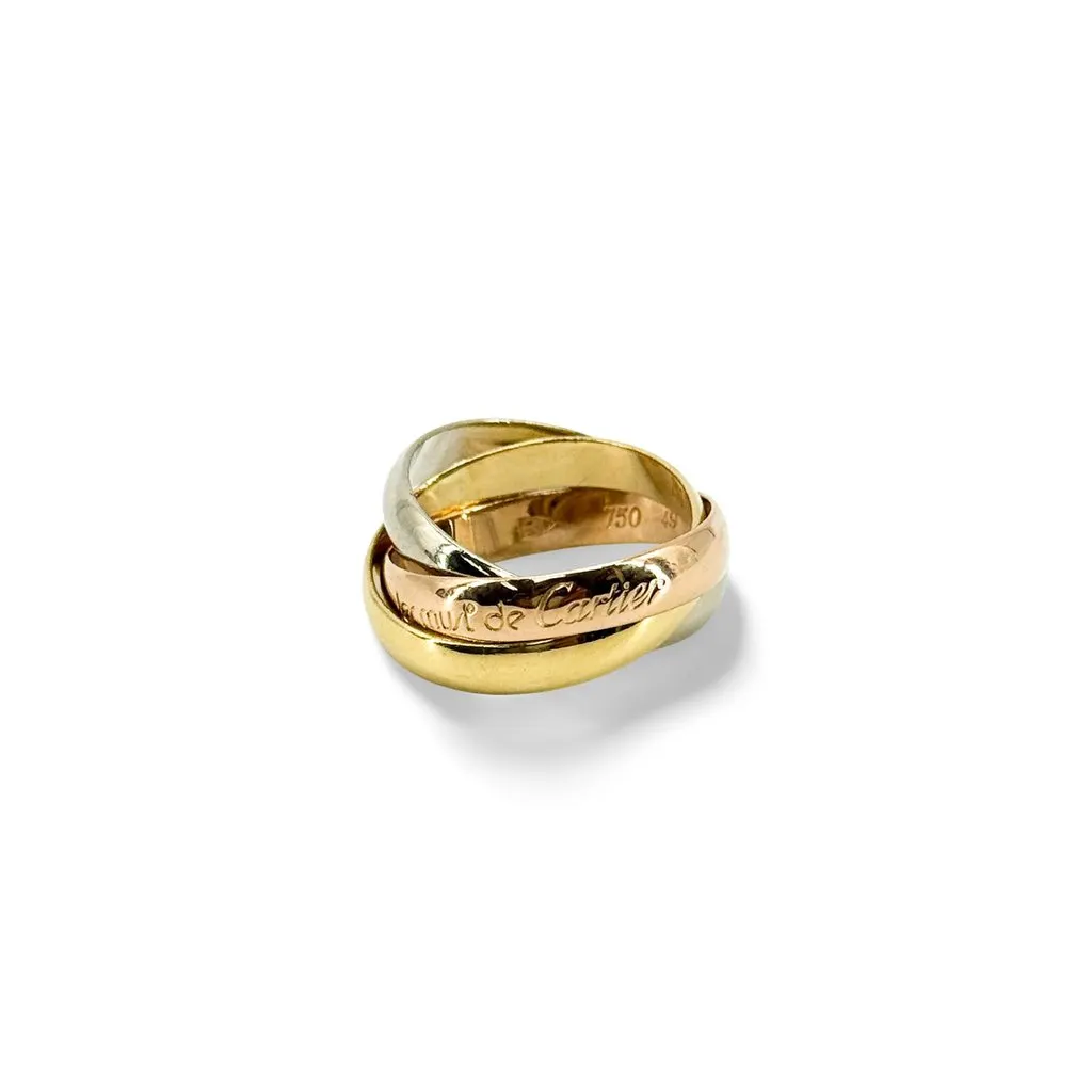 Cartier Must de Trinity Ring 18K Three Gold Size 49 Gold Very good - Front View
