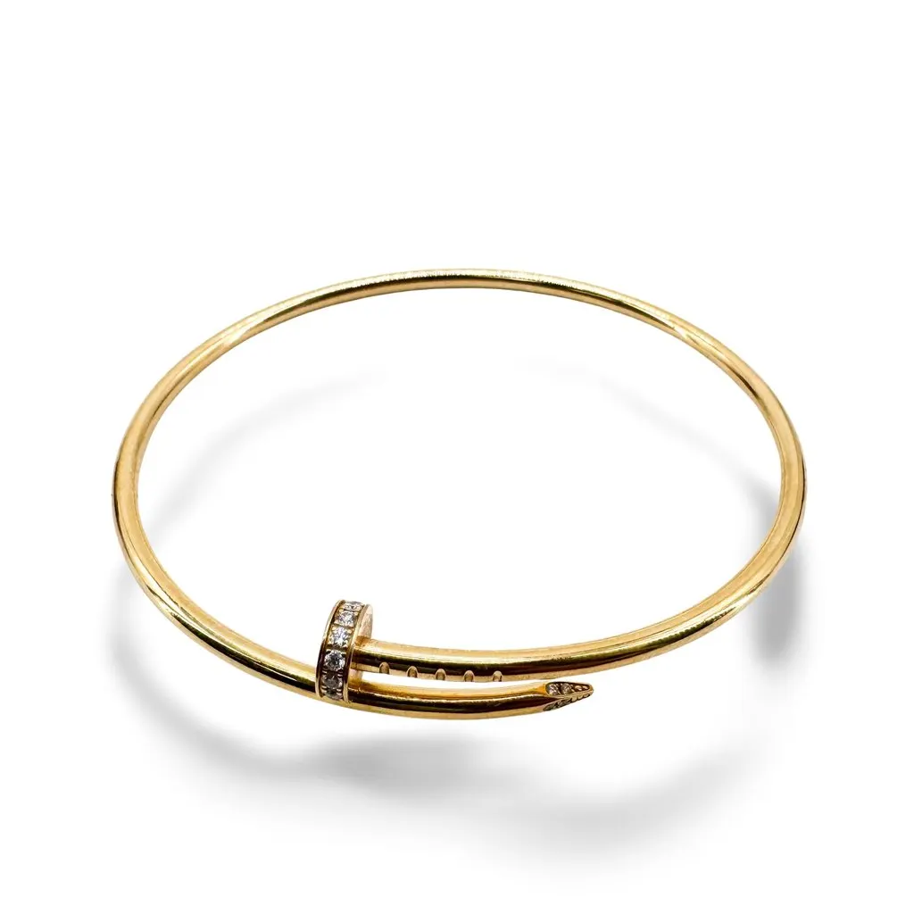 Cartier Juste un Clou Bracelet Small Model Yellow Gold Diamonds Gold Very good - Front View
