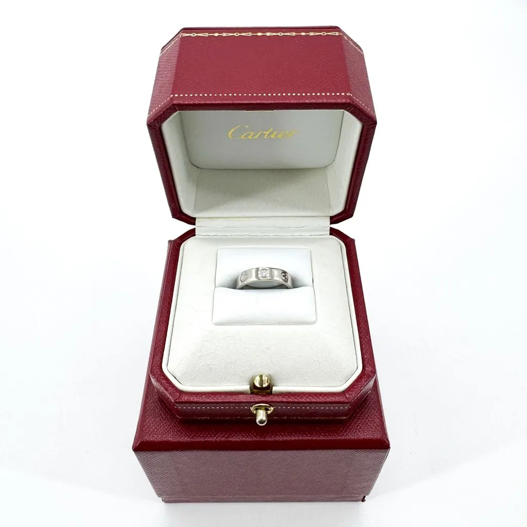 Cartier Love Ring 1 Diamond White Gold Silver Very good - Inside View