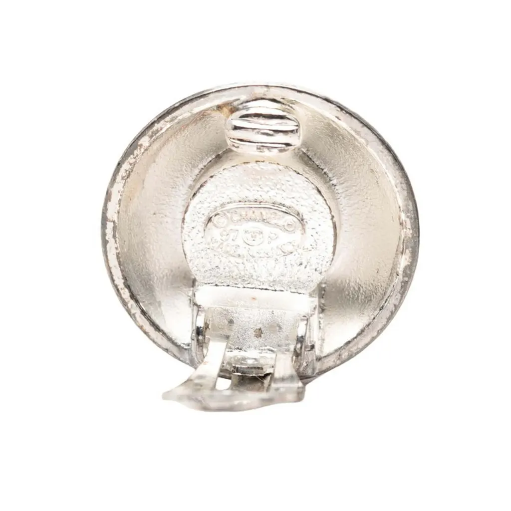 Chanel Coco Mark Earrings, Silver and Gold Metal Plated, Women's Gold Gold Good - Inside View
