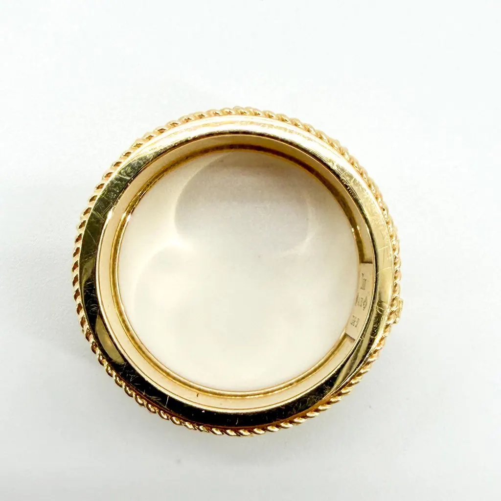Dior Christian Dior 18K Yellow Gold Black Enamel Braided Ring Size 12 Black Gold Very good - Box View