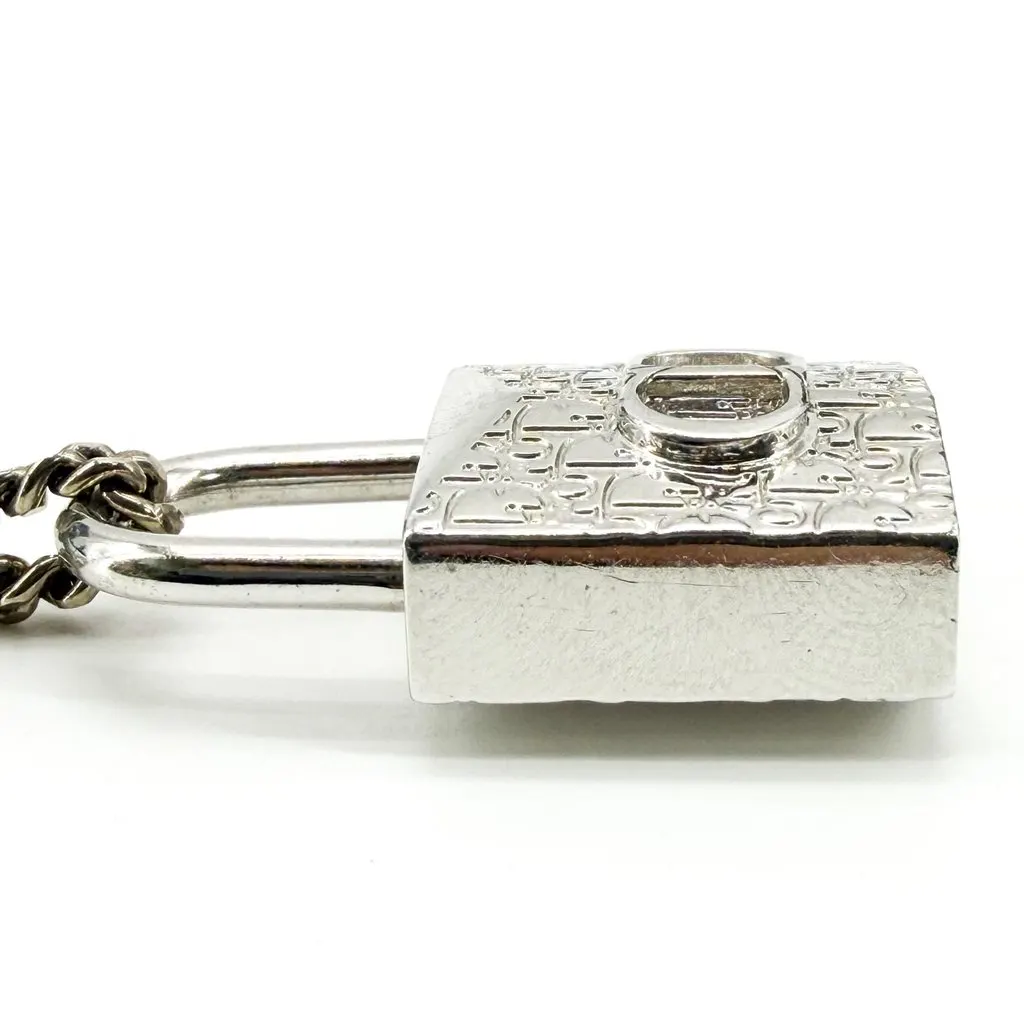 Dior Oblique Padlock Pendant Necklace Silver Silver Very good - Box View