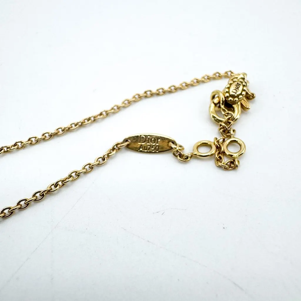 Dior Rose Celeste Necklace Yellow Gold Black Very good - Model View