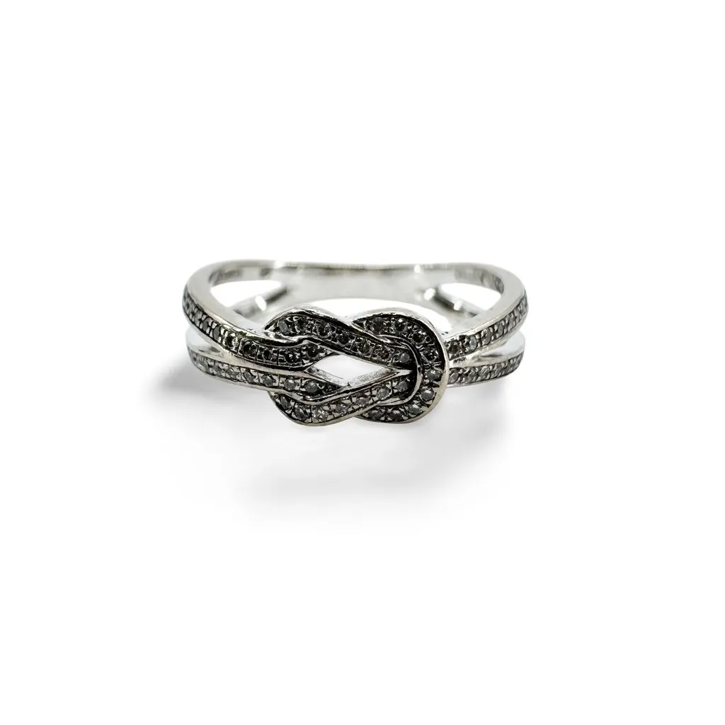 Fred Chance Infinie Medium Ring White Gold Diamonds Silver Very good - Front View