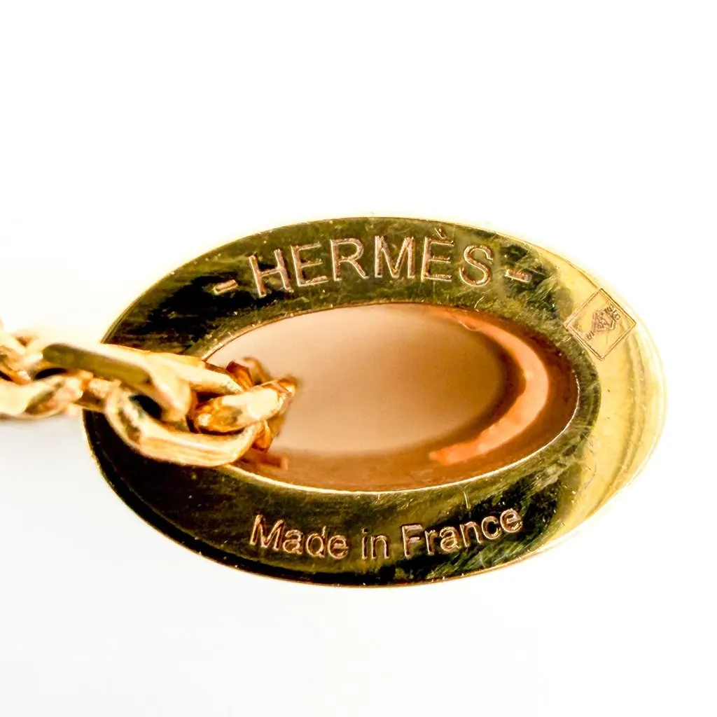 Hermès Popash pendant necklace in white gold Gold White Gold Very good - Back View