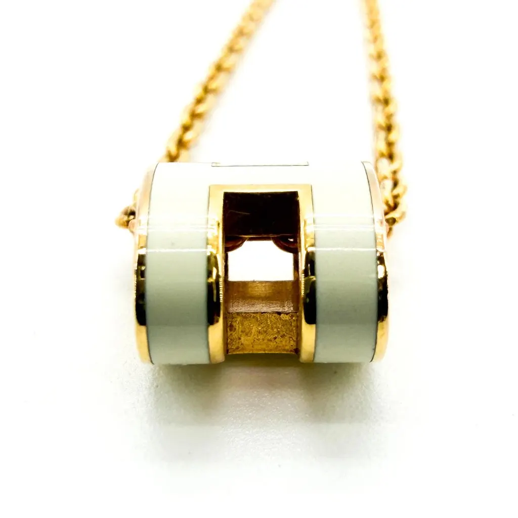 Hermès Pop H Pendant Necklace Gold White Gold Gold Very good - Box View