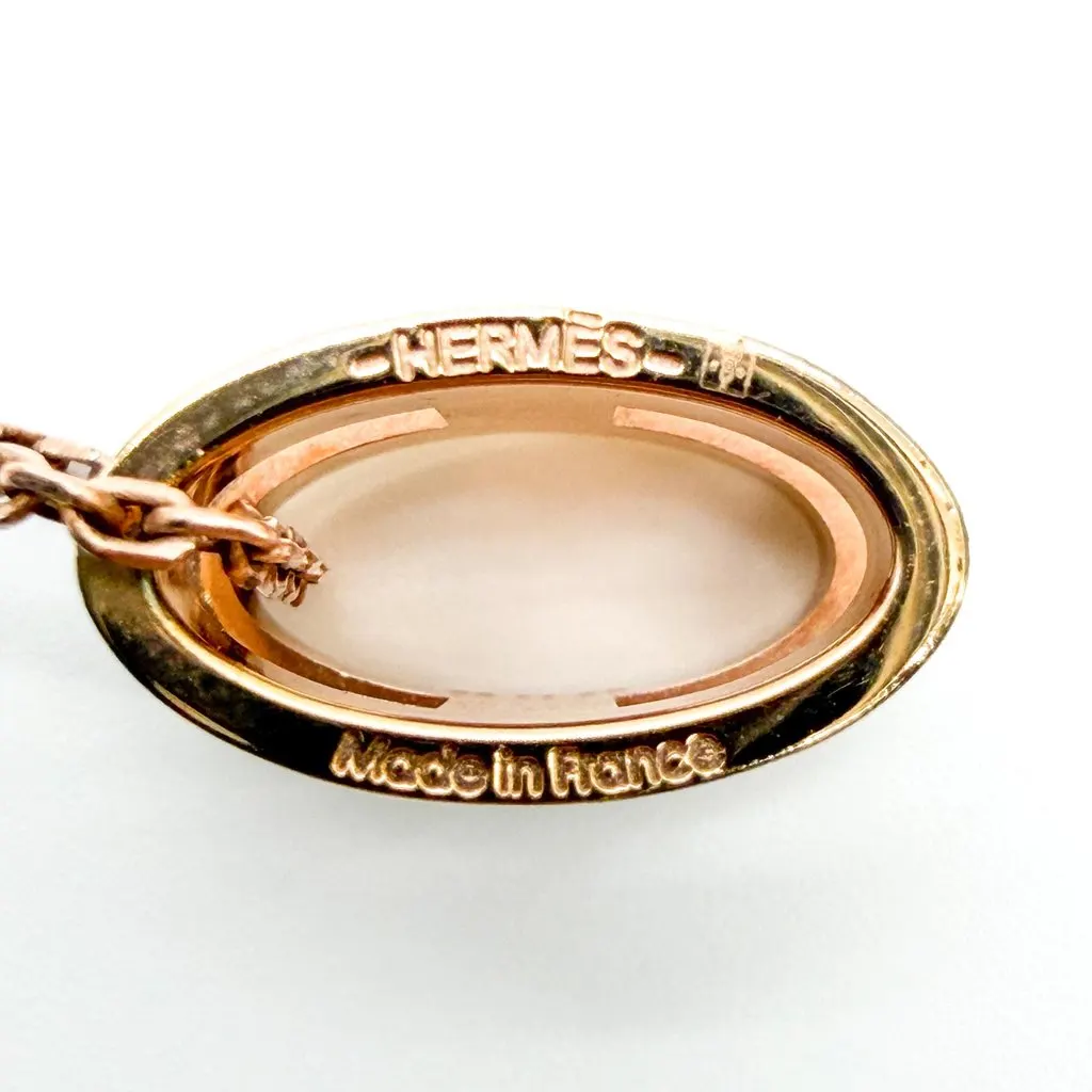 Hermès Pop Ash Pendant Necklace Marron Glacé Rose Gold Beige Rose Gold Very good - Back View