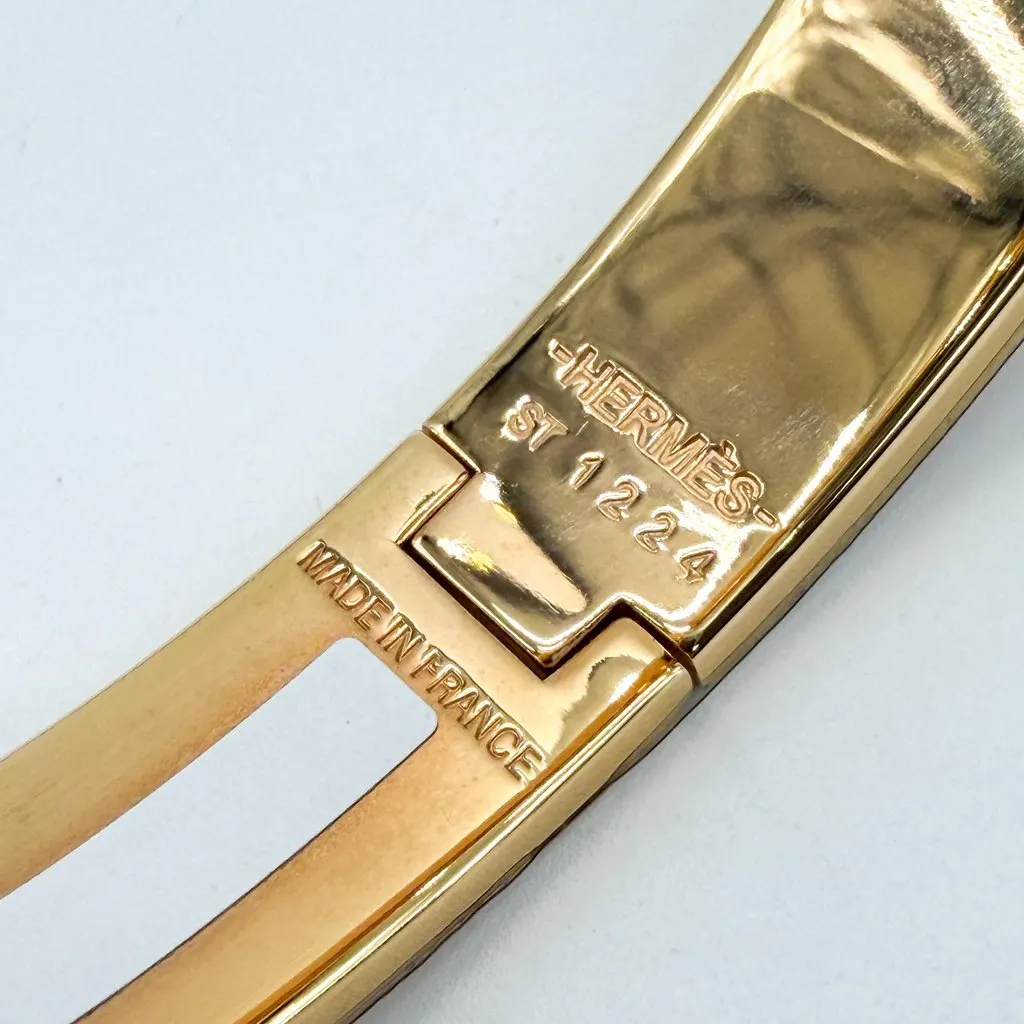 Hermès Clic H Bangle Gold Pink PM Gold Good - Inside View