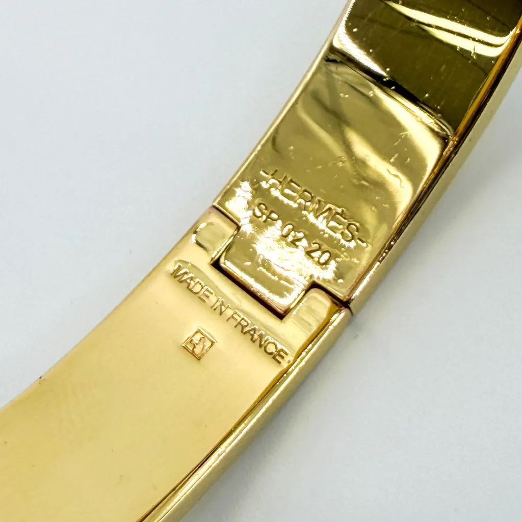 Hermès Clic H Bracelet White Gold Gold Good - Back View