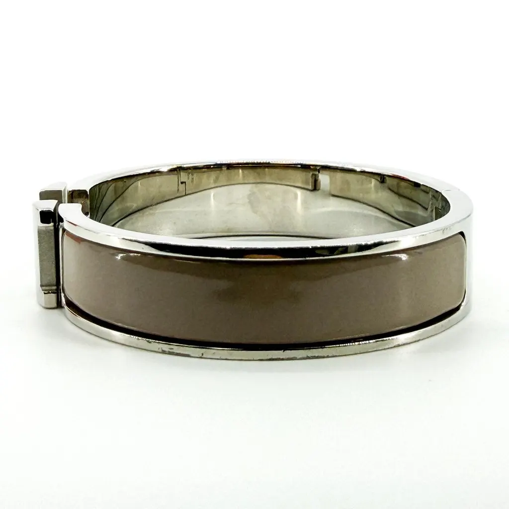 Hermès Clic H Silver Marron Glace Bracelet PM Brown Good - Box View