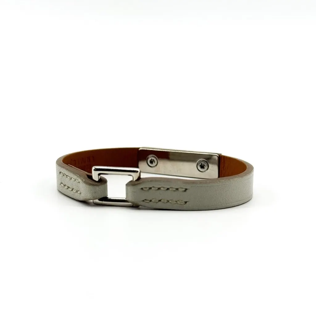 Hermès Kelly Single Tour Bracelet Gray Silver Hardware Silver Leather Very good - Back View