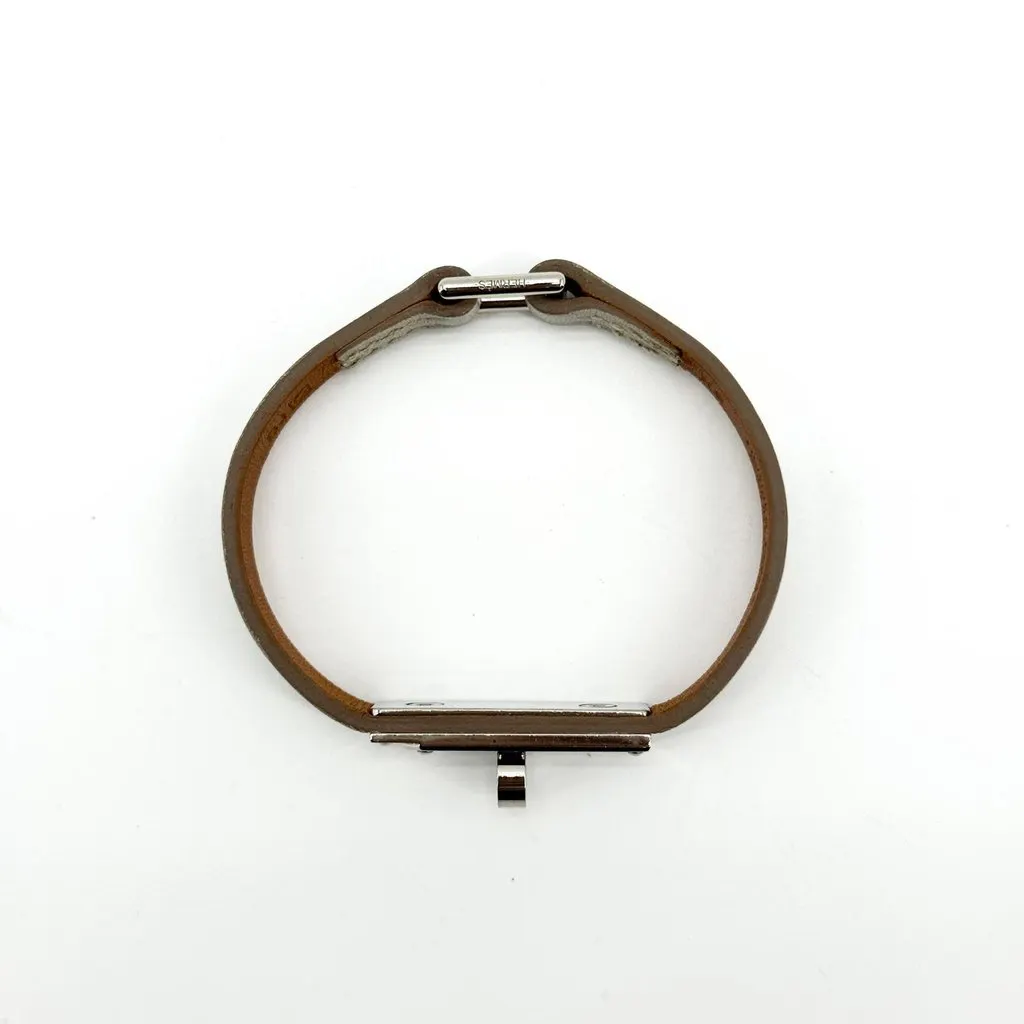 Hermès Kelly Single Tour Bracelet Gray Silver Hardware Silver Leather Very good - Inside View