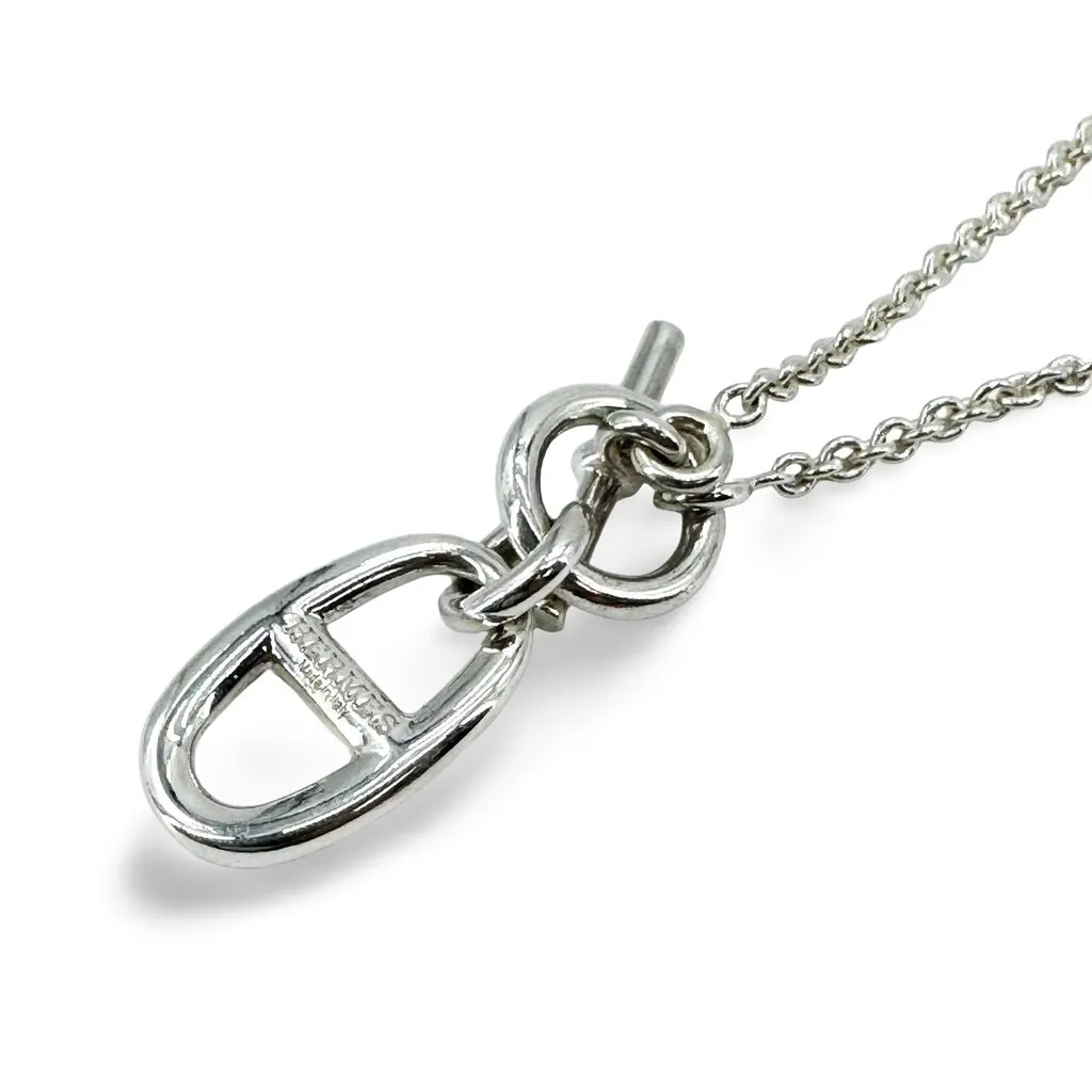 Hermès Chaine d'Ancre Pendant Necklace Silver Silver Very good - Front View