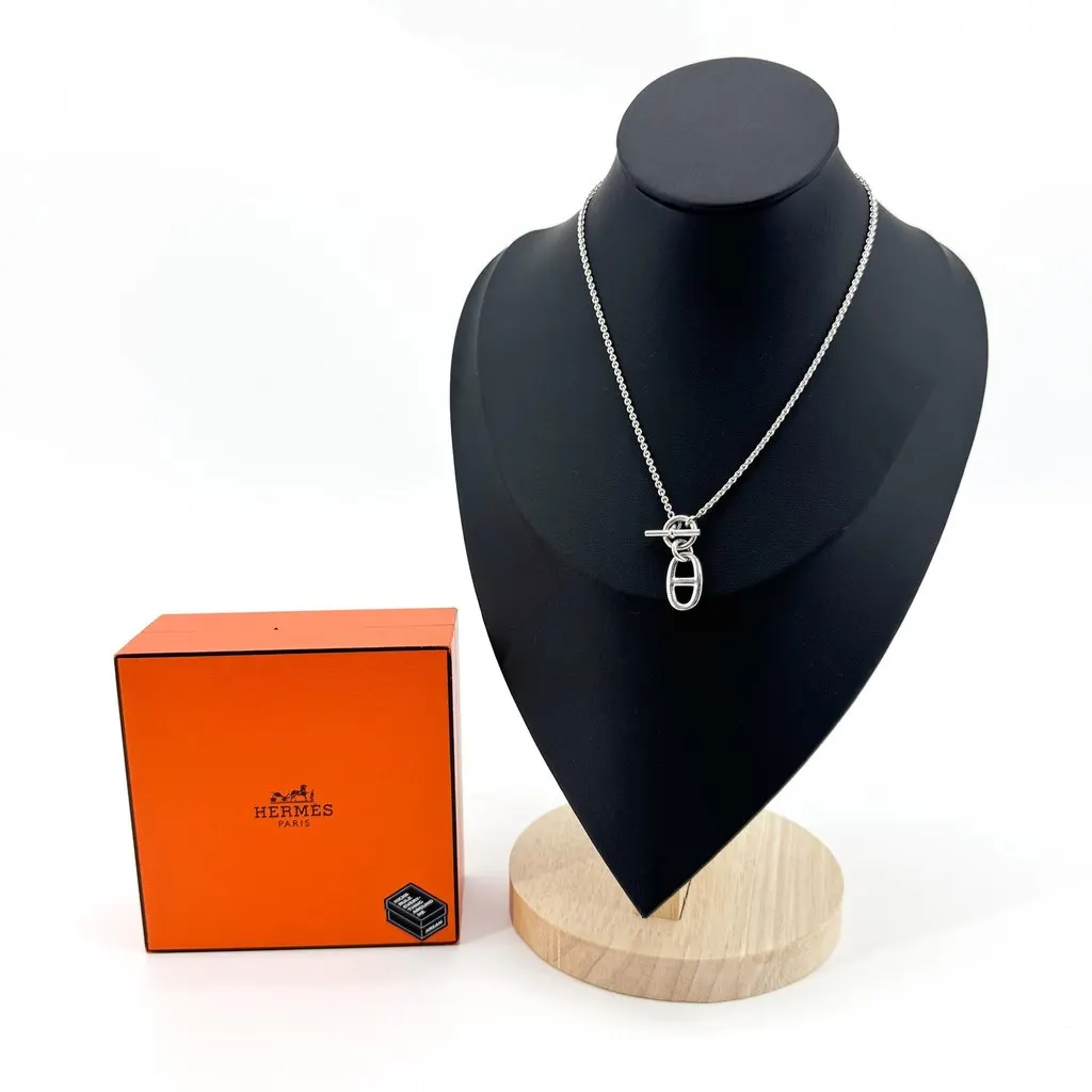 Hermès Chaine d'Ancre Pendant Necklace Silver Silver Very good - Back View