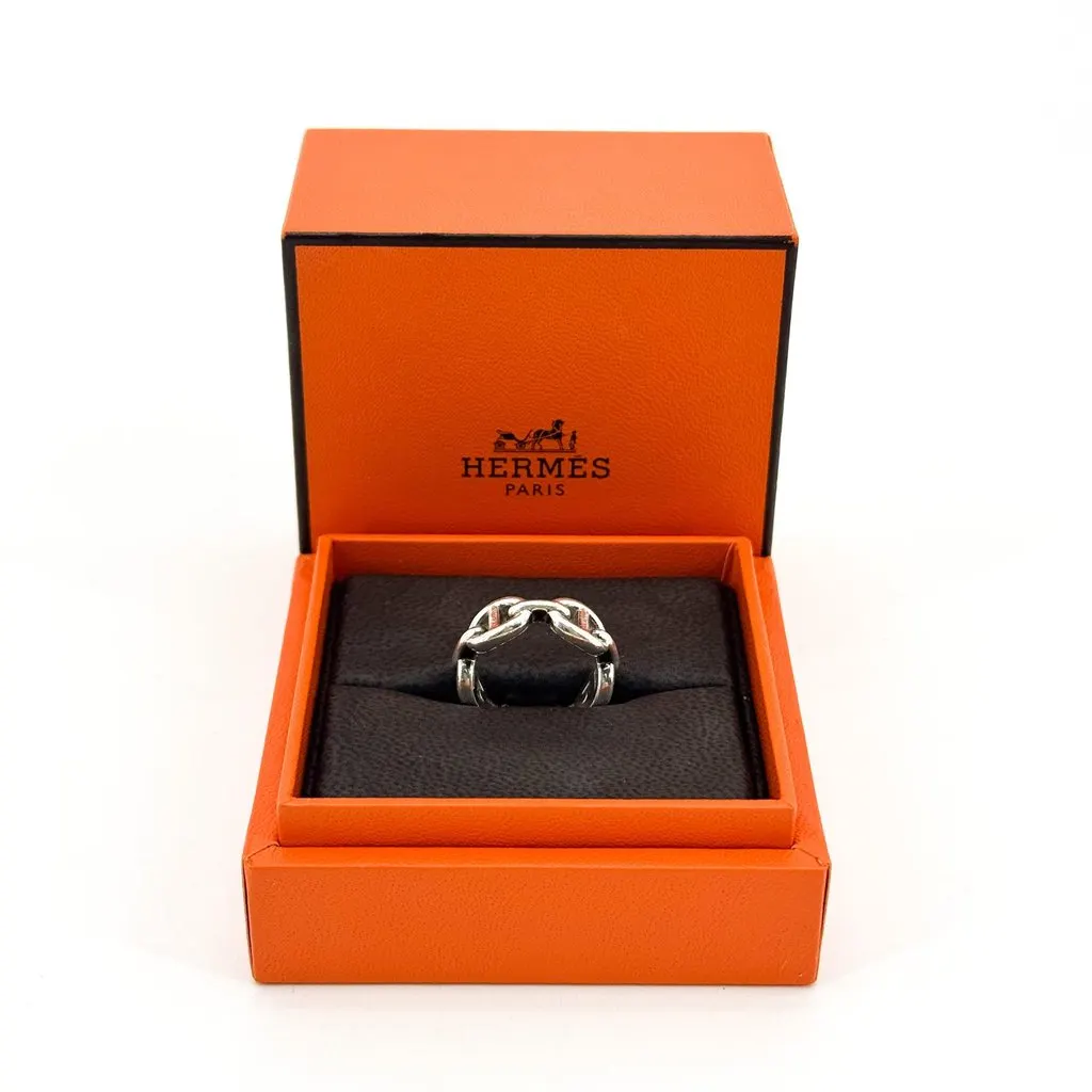 Hermès Chaine d'Ancre Enchainee Ring PM Silver Silver Good - Back View