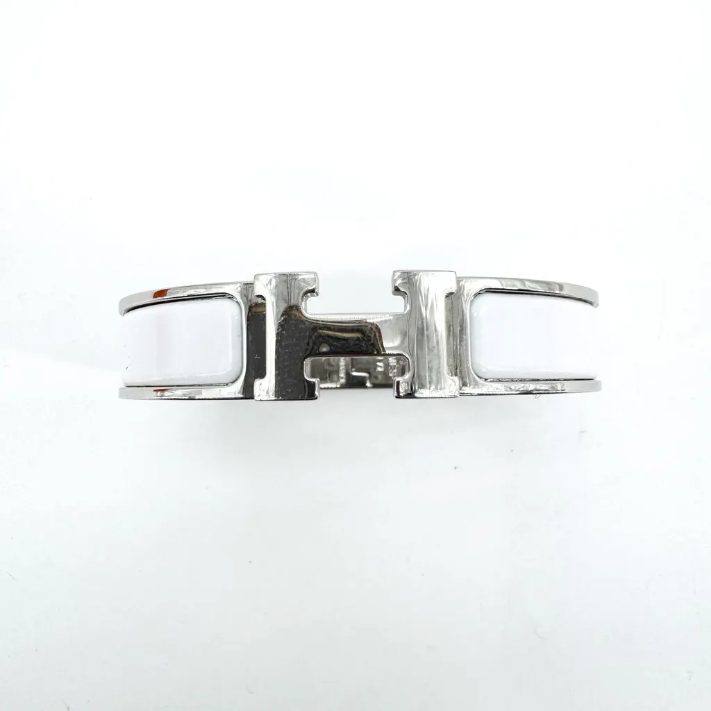 Hermès Clic H Bracelet White Silver Silver Good - Inside View
