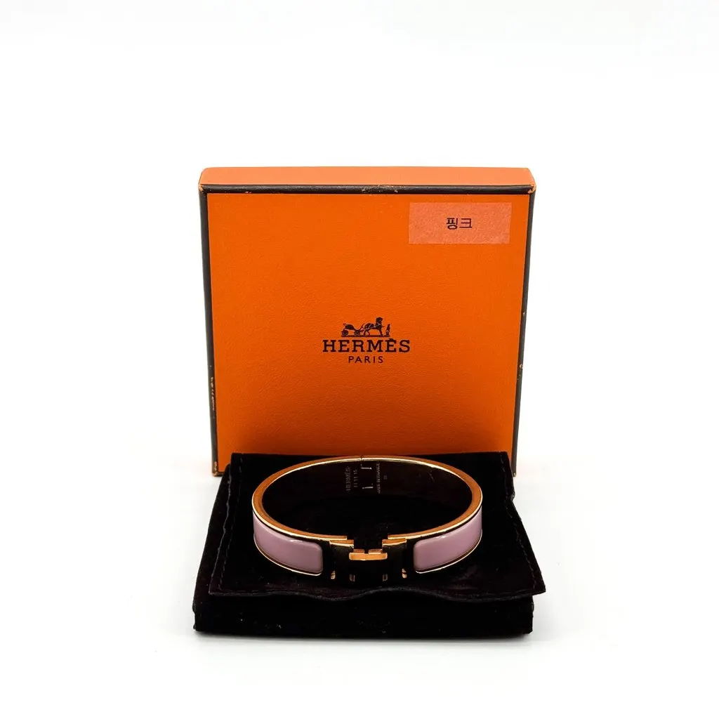 Hermès Clic H Bracelet Pink Gold PM Gold Good - Back View