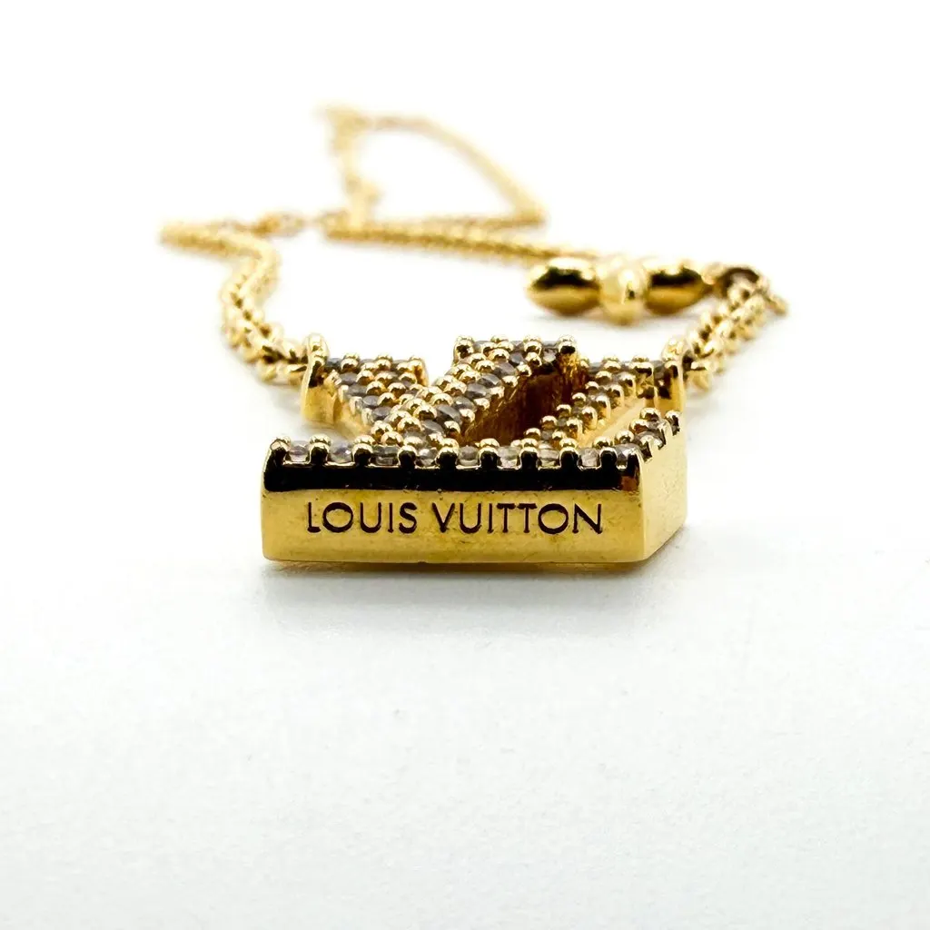 Louis Vuitton Idyll Blossom LV Pendant Yellow Gold Diamond Necklace Gold Diamond Good - Back View