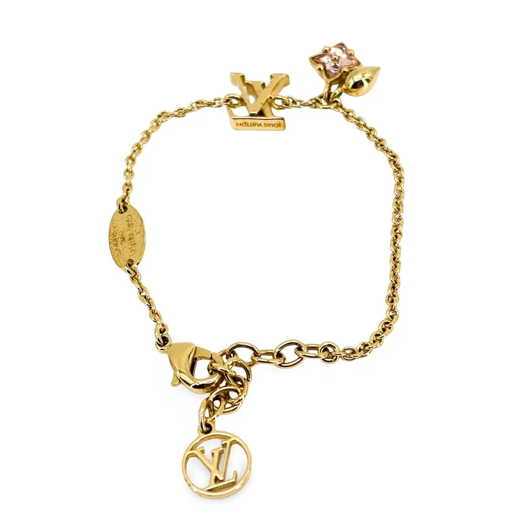 Louis Vuitton Sweet Monogram Bracelet Gold Pink Gold Good - Front View