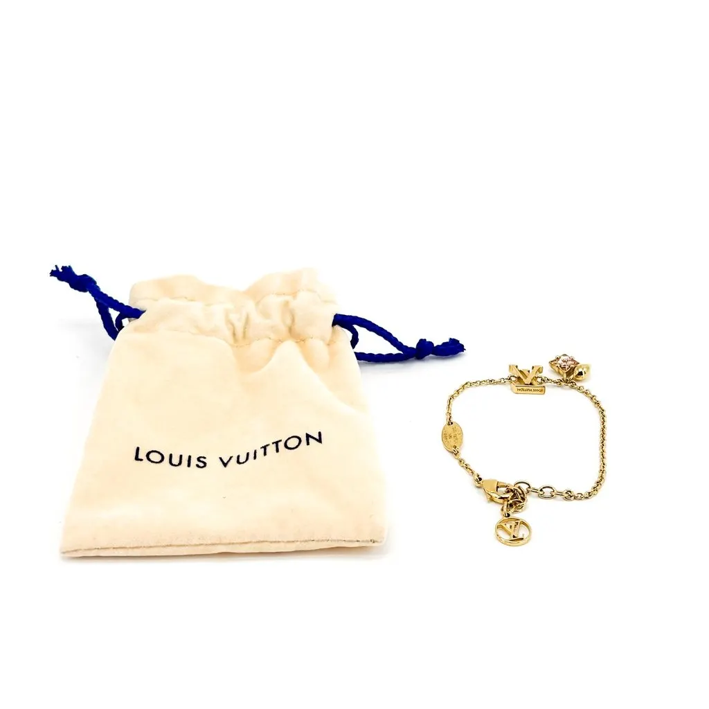 Louis Vuitton Sweet Monogram Bracelet Gold Pink Gold Good - Back View