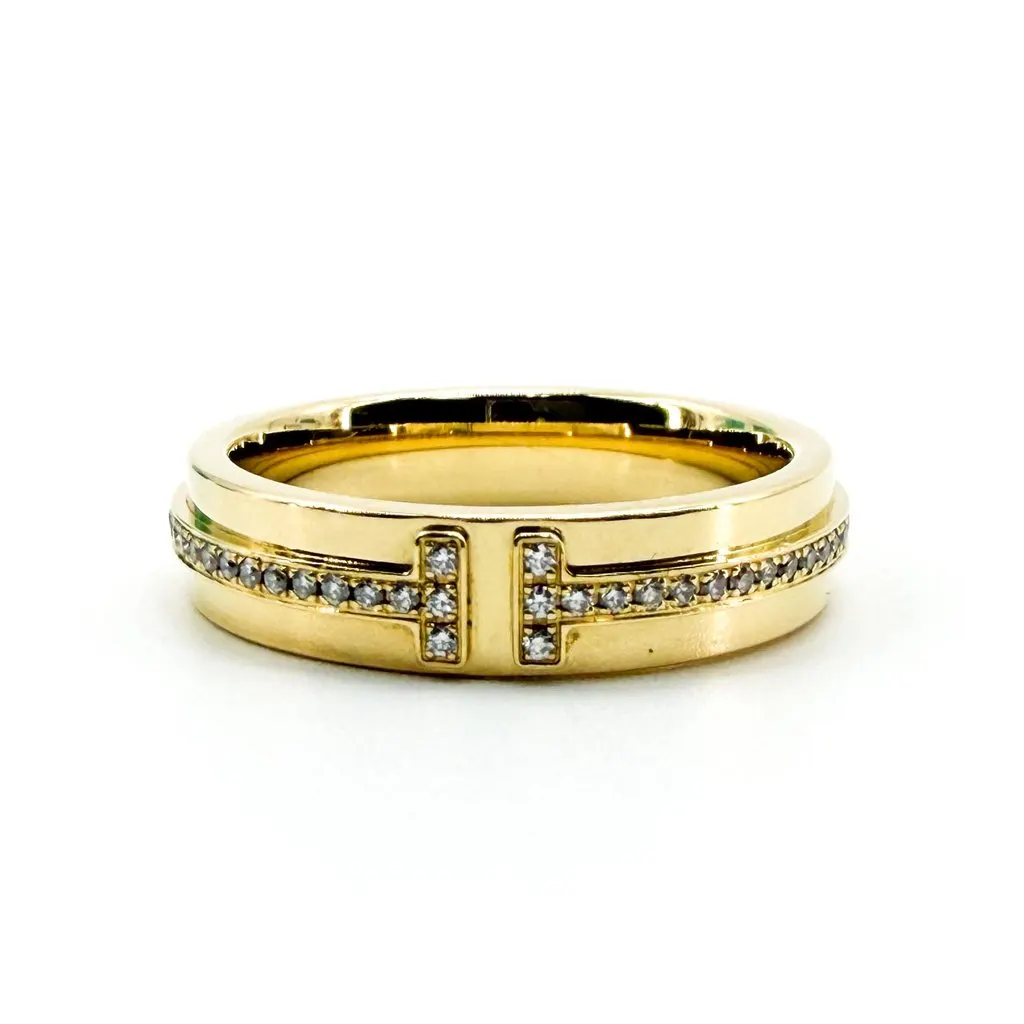 Tiffany & Co Tiffany T Two Ring 18K Yellow Gold Diamond MultiColor Diamond Very good - Model View
