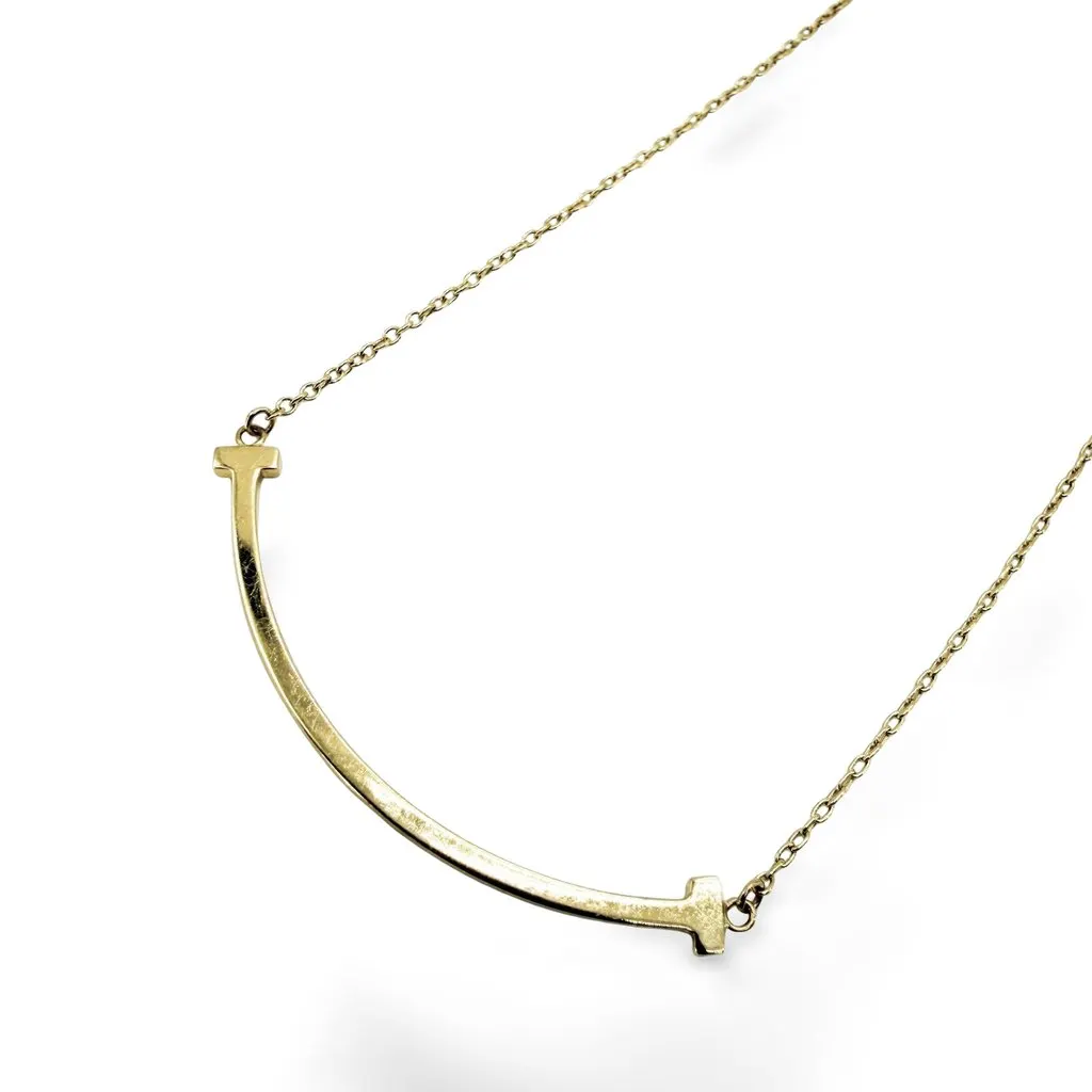 Tiffany & Co Tiffany T Smile Pendant Small 18K Yellow Gold MultiColor Gold Good - Front View