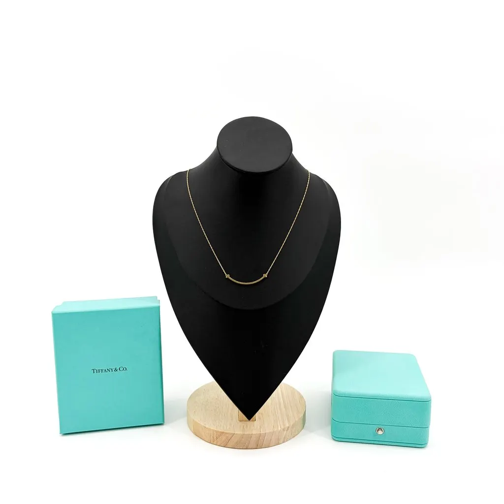 Tiffany & Co Tiffany T Smile Pendant Small 18K Yellow Gold MultiColor Gold Good - Back View