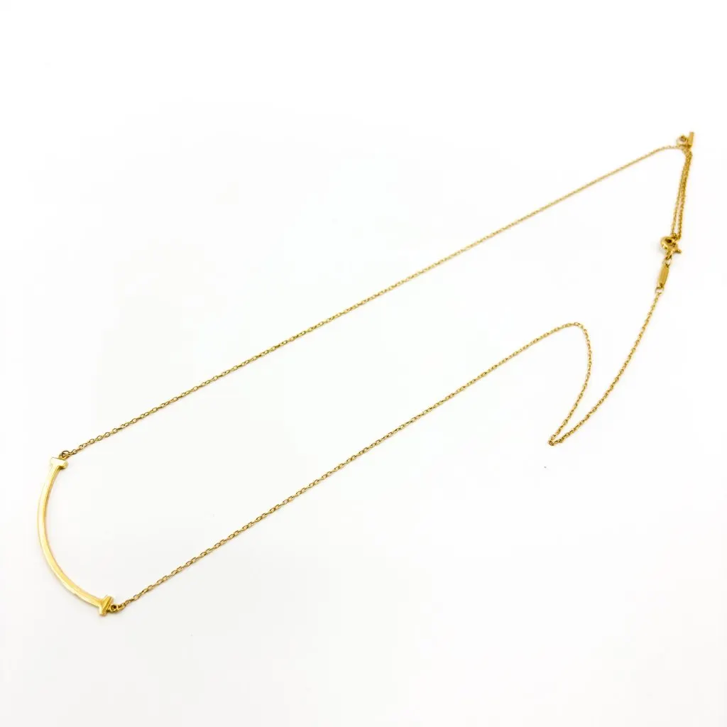 Tiffany & Co Tiffany T Smile Pendant Small 18K Yellow Gold MultiColor Gold Good - Model View