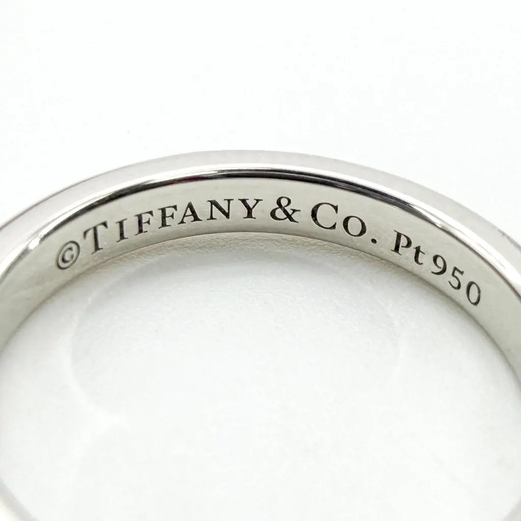 Tiffany & Co Tiffany Platinum Diamond Onyx Band Ring Size 8 Black Diamond Very good - Inside View