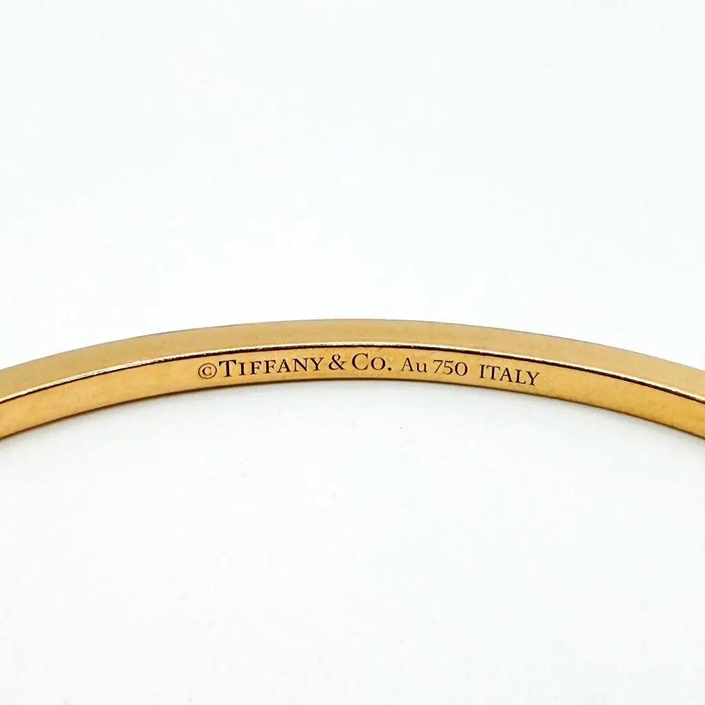 Tiffany & Co Tiffany T Two Hinged Bangle 18K Yellow Gold Diamond Gold Very good - Box View