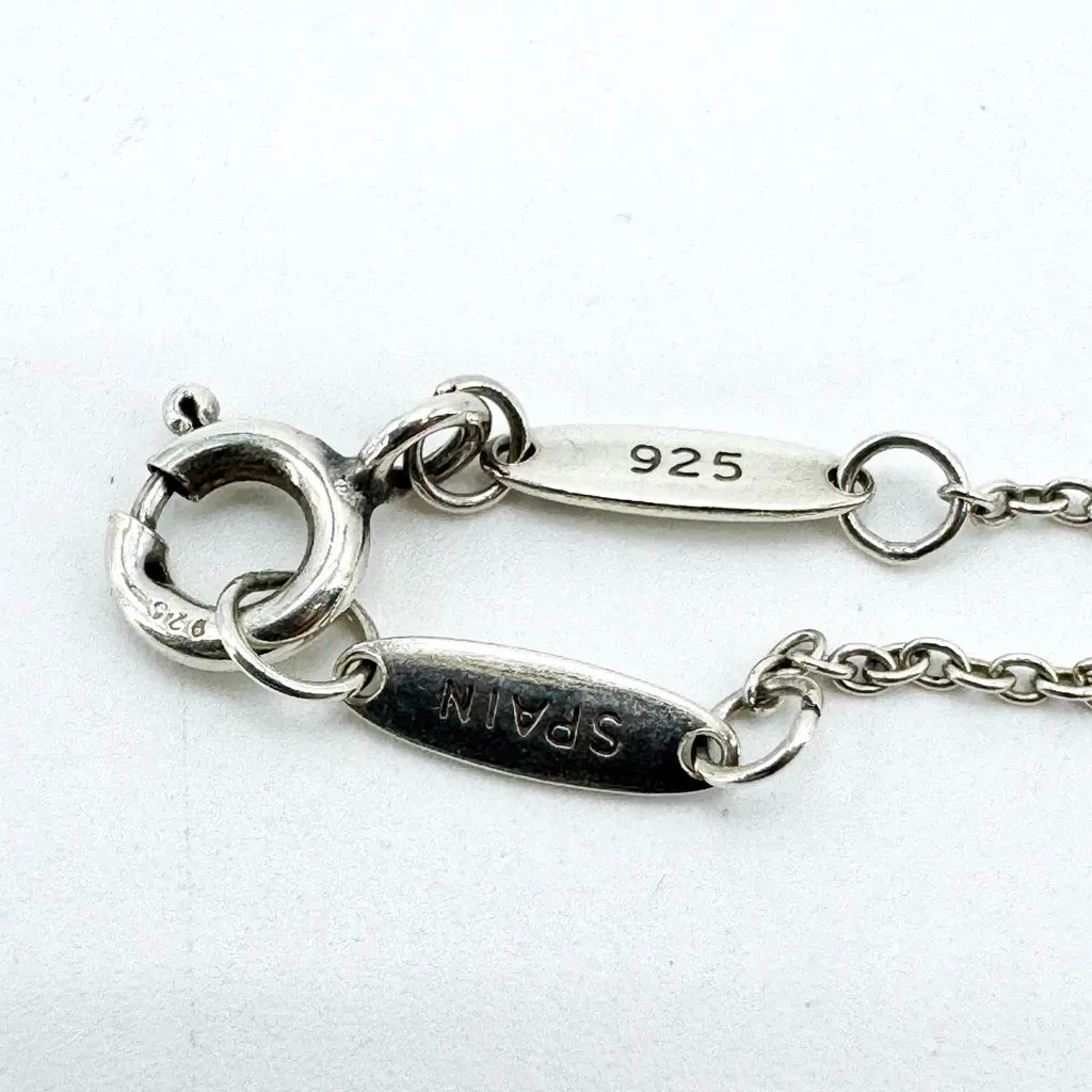Tiffany & Co . Elsa Peretti Butterfly Pendant Necklace Sterling Silver Silver Good - Model View