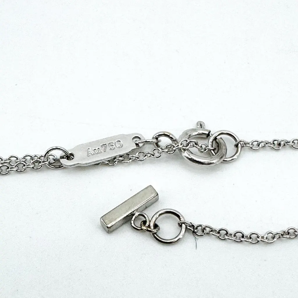 Tiffany & Co . T Smile Pendant Mini 18K White Gold with Diamonds Silver Very good - Inside View