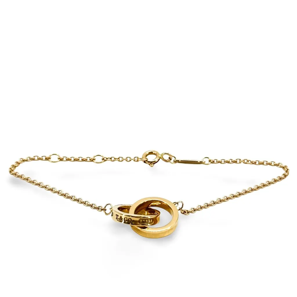 Tiffany & Co . Tiffany 1837 Interlocking Circles Bracelet in Yellow Gold Gold Very good - Front View