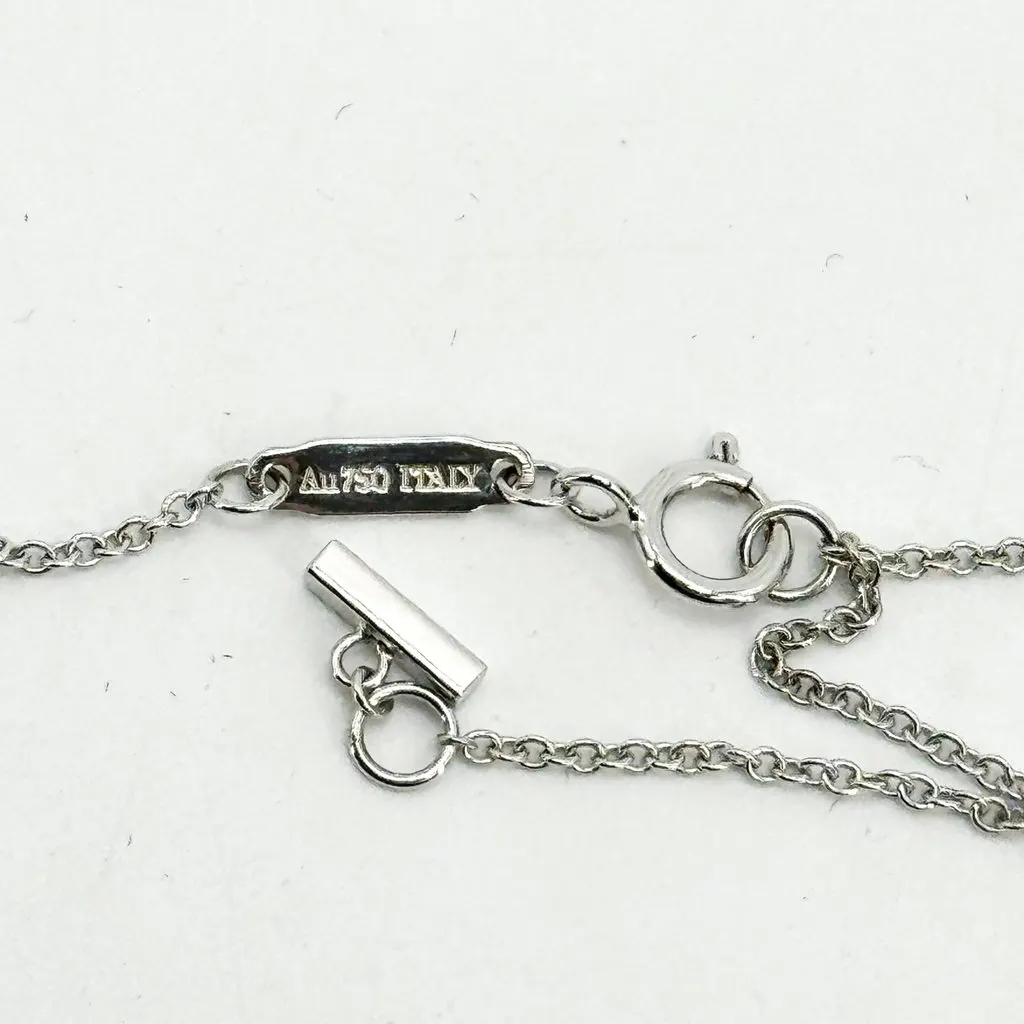 Tiffany & Co . T Smile Mini Pendant in White Gold with Diamonds Silver Good - Box View