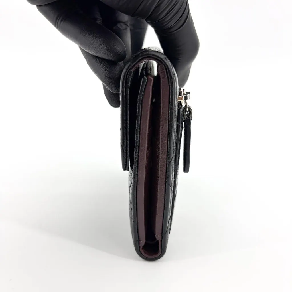 Chanel Classic Small Flap Wallet Caviar Gold Hardware Black Black Leather Good - Model View