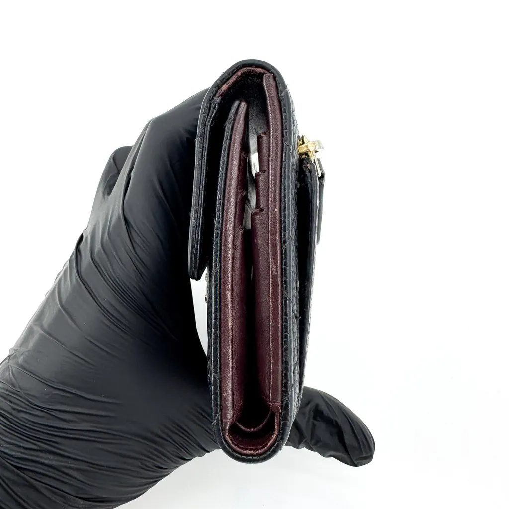 Chanel Classic Small Flap Wallet Caviar Black Gold Black Leather Good - Model View