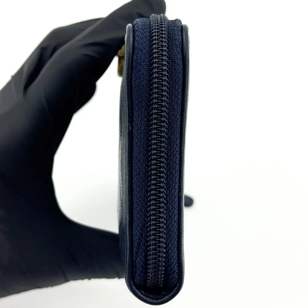 Chanel Boy Chanel Zip Around Long Wallet Caviar Gold Hardware Black Black Leather Good - Model View