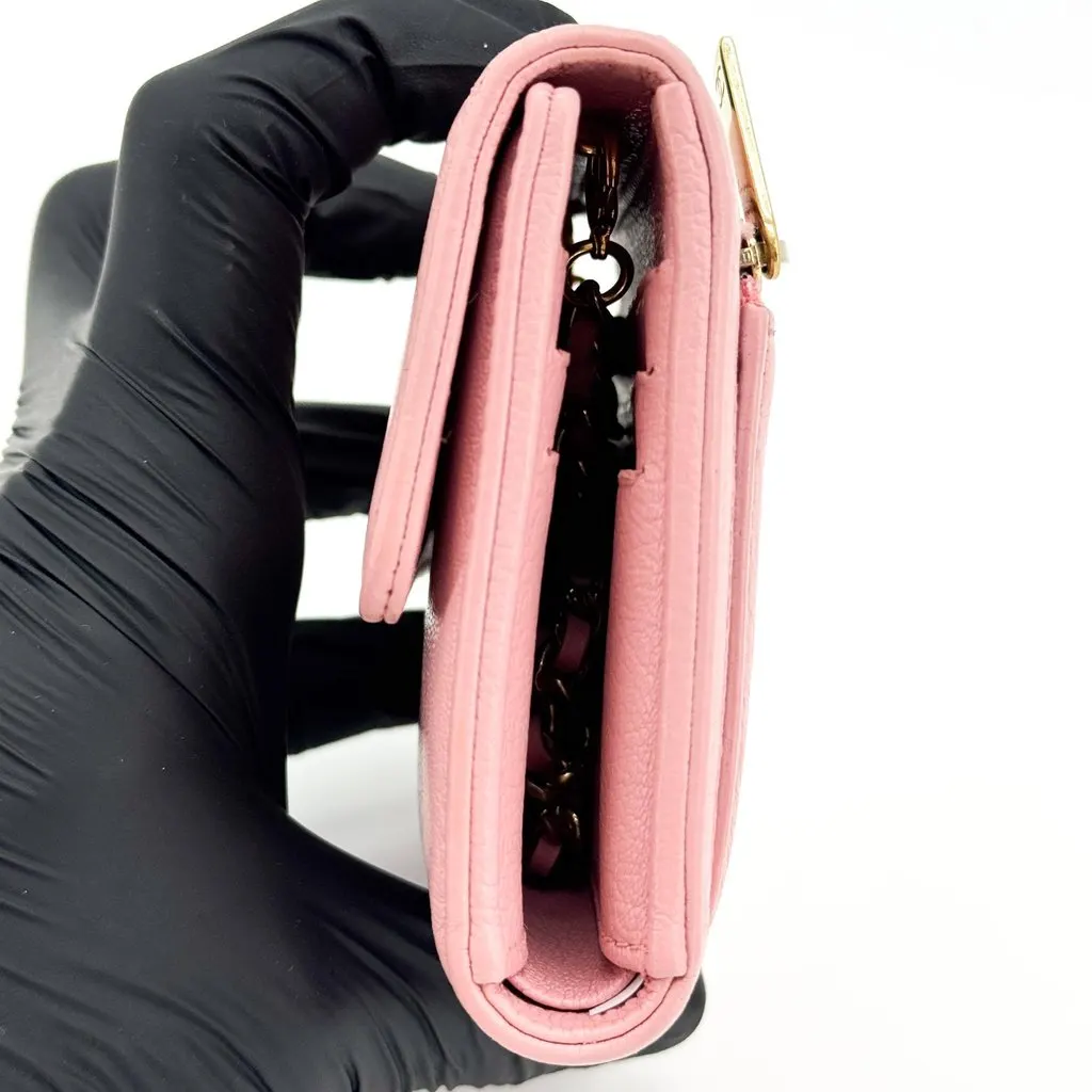 Chanel Timeless Coco Mark Small Flap Wallet Pink Pink Leather Very good - Box View